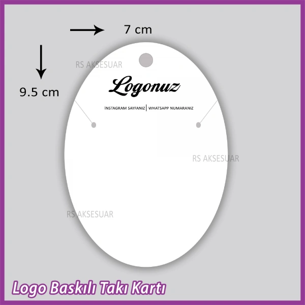 Logo Baskılı Kolye Takı Kartı - Bijuteri Kartı