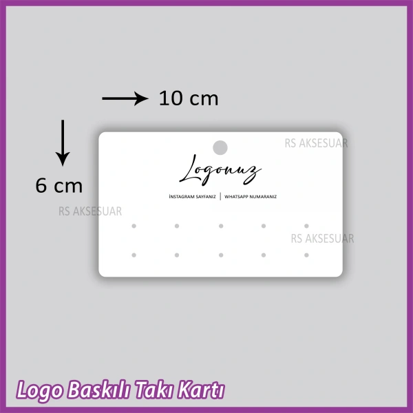 Logo Baskılı Çoklu Küpe Takı Kartı - Bijuteri Kartı