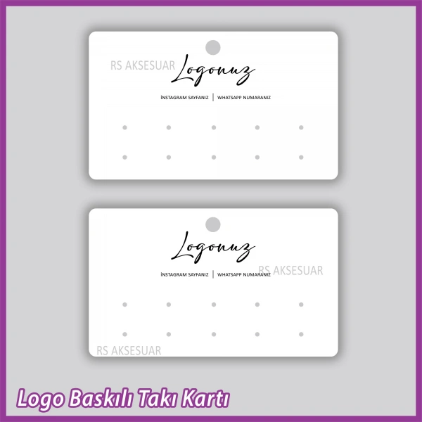 Logo Baskılı Çoklu Küpe Takı Kartı - Bijuteri Kartı