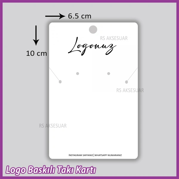 Logo Baskılı Kolye ve Küpe Takı Kartı - Bijuteri Kartı