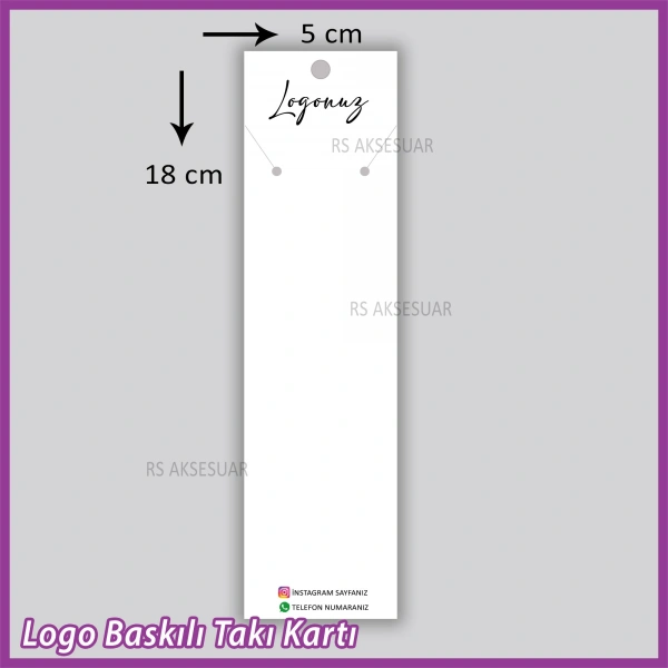 Logo Baskılı Kolye Takı Kartı - Bijuteri Kartı