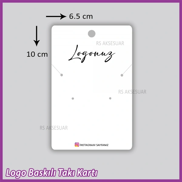 Logo Baskılı Kolye , Küpe Takı Kartı - Bijuteri Kartı