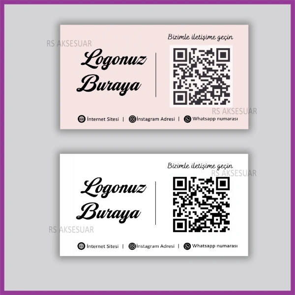 Logo ve Karekod Baskılı Kart - Kartvizit