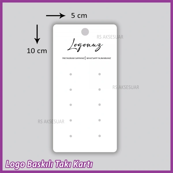 Logo Baskılı Çoklu Küpe Takı Kartı - Bijuteri Kartı