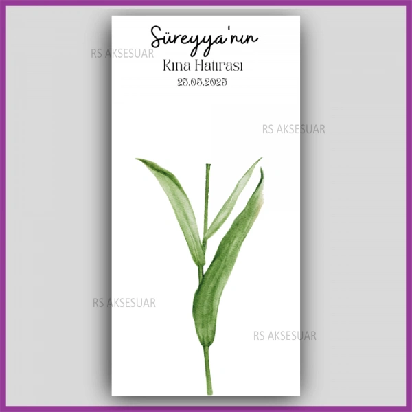 Lotus Çiçekli Mandal Toka Kartı -Nikah, Nişan, Kına Hatırası