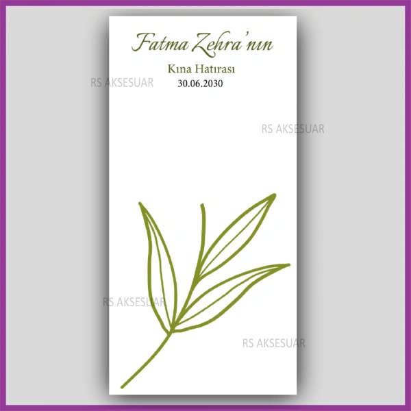 Lotus Çiçekli Mandal Toka Kartı -Nikah, Nişan, Kına Hatırası