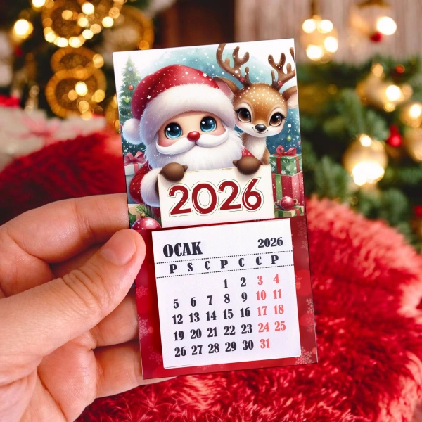 Magnetli Mini Takvim - Yılbaşı Hediyesi- YY6266