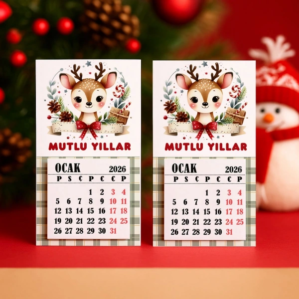 Magnetli Mini Takvim - Yılbaşı Hediyesi- YY6271
