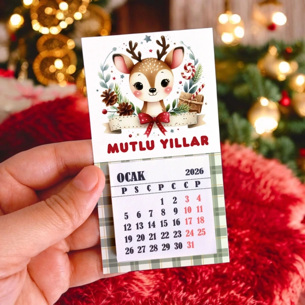 Magnetli Mini Takvim - Yılbaşı Hediyesi- YY6271