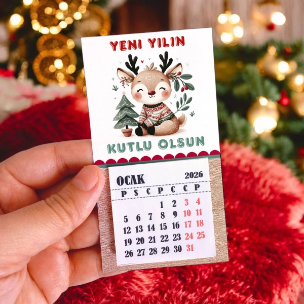Magnetli Mini Takvim - Yılbaşı Hediyesi- YY6273