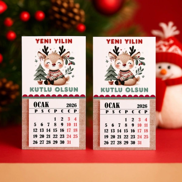 Magnetli Mini Takvim - Yılbaşı Hediyesi- YY6273