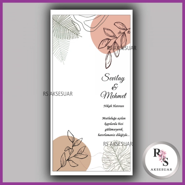 Hediyelik Kartı - Düğün, Nişan, Kına Fon Kartı - rs382