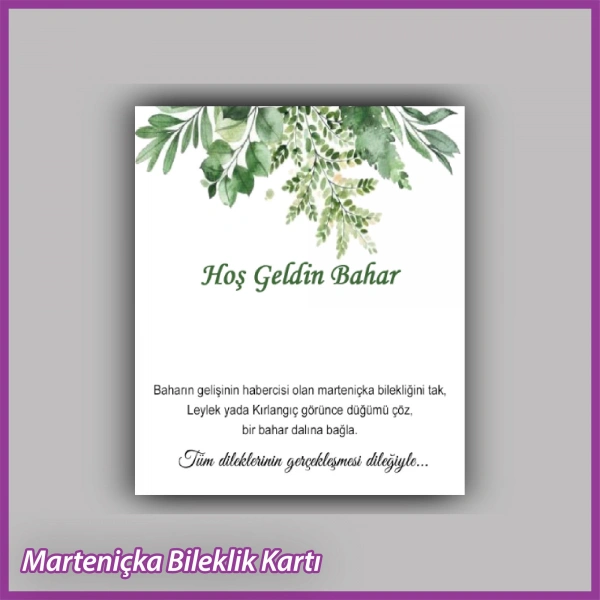 Marteniçka Bileklik Kartı - MR09