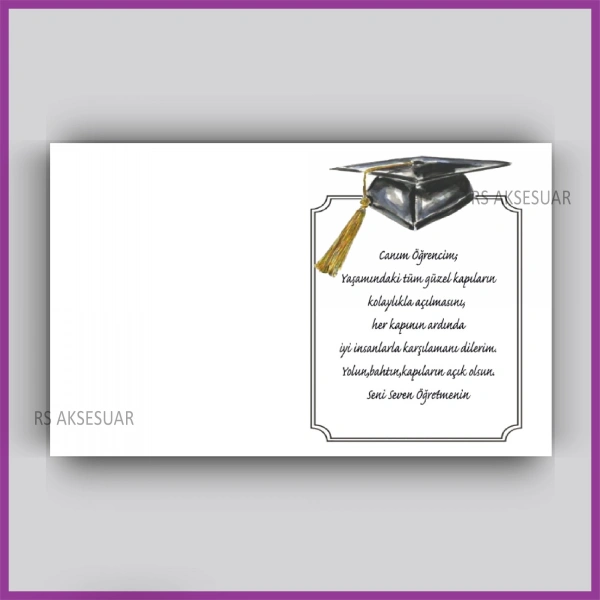 Mezuniyet Hatırası Hediyelik Anahtarlık Kartı