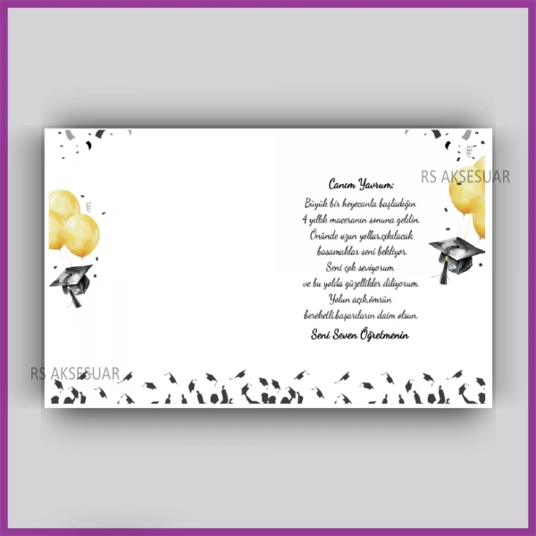 Mezuniyet Hatırası Hediyelik Anahtarlık Kartı