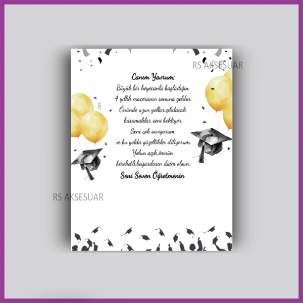 Mezuniyet Hatırası Hediyelik Bileklik Kartı - rs5481