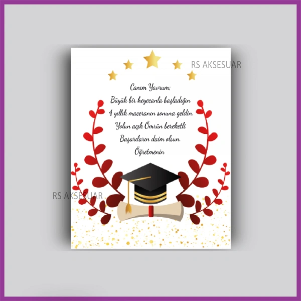 Mezuniyet Hatırası Hediyelik Bileklik Kartı -rs5469