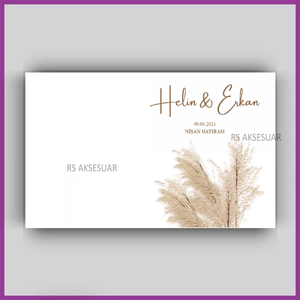 Pampas Temalı- Hediyelik Anahtarlık İsim Kartı