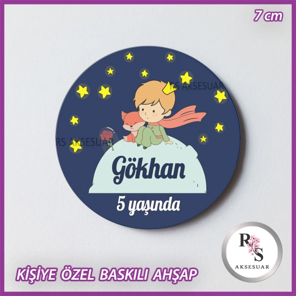 Küçük Prens Baskılı Ahşap Doğum Günü Hediyelik -uv33