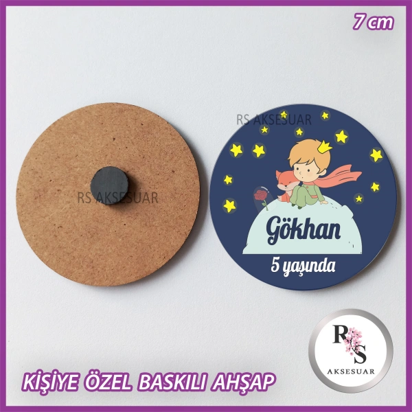 Küçük Prens Baskılı Ahşap Doğum Günü Hediyelik -uv33