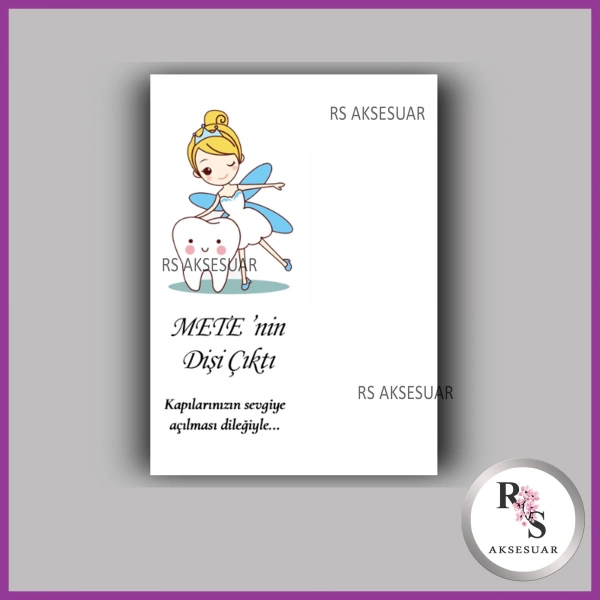 Nazar Boncuklu Anahtarlık Bebek Diş İsim Kartı - NA62