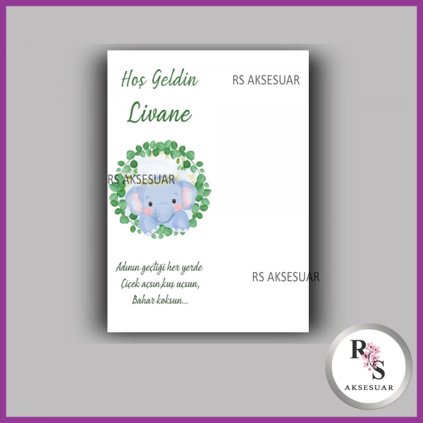 Nazar Boncuklu Anahtarlık Kız Bebek İsim Kartı - NA50