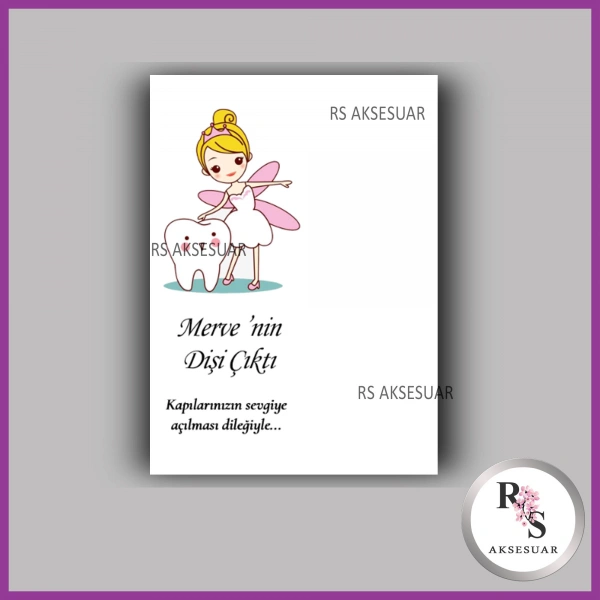 Nazar Boncuklu Anahtarlık Bebek Diş İsim Kartı - NA61