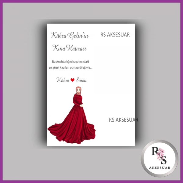 Nazar Boncuklu Anahtarlık Nikah - Kına İsim Kartı - NA40