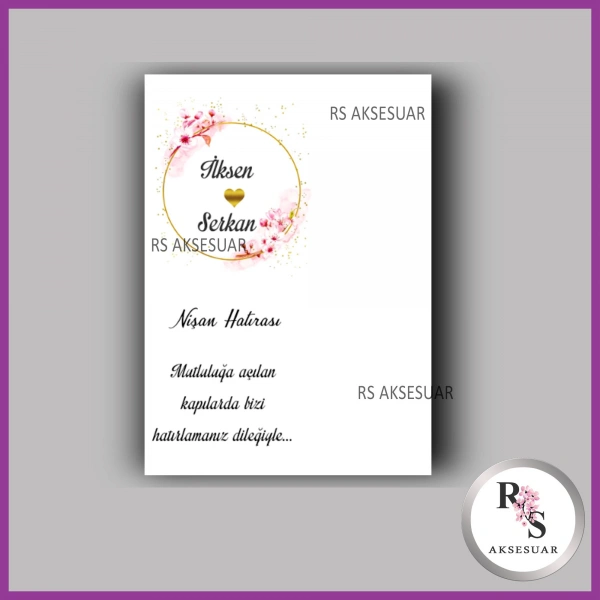 Nazar Boncuklu Anahtarlık Nikah - Kına İsim Kartı - NA44