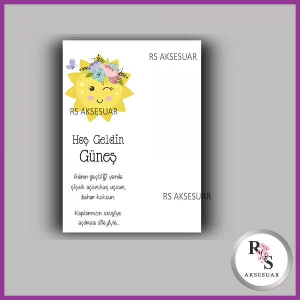 Nazar Boncuklu Anahtarlık Kız Bebek İsim Kartı - NA09