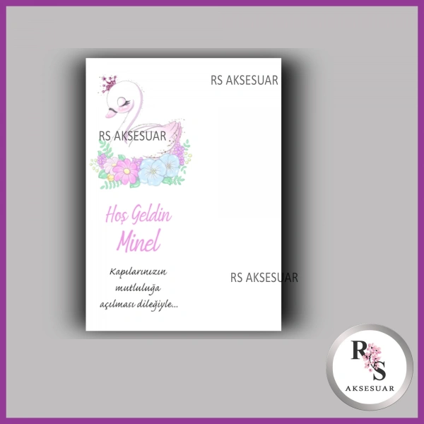 Nazar Boncuklu Bebek Anahtarlık İsim Kartı - NA14