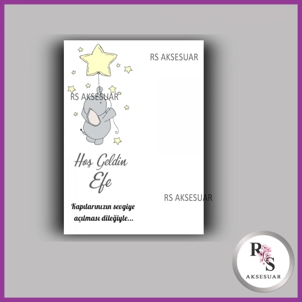 Nazar Boncuklu Anahtarlık Erkek Bebek İsim Kartı - NA19