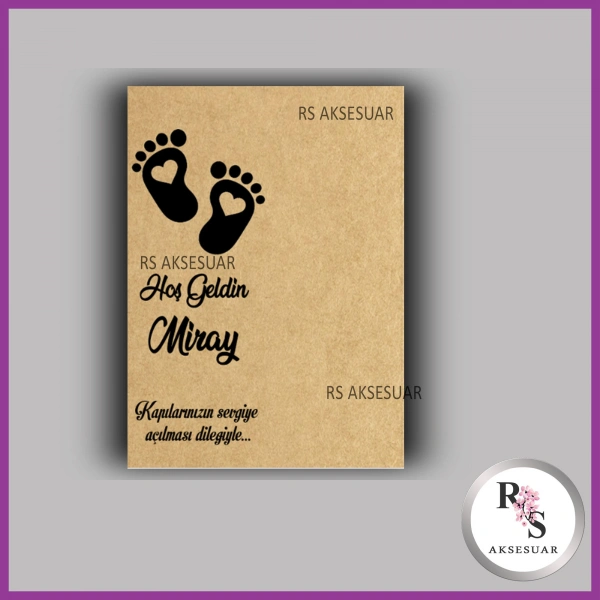 Nazar Boncuklu Anahtarlık Kız Bebek İsim Kartı - NA25