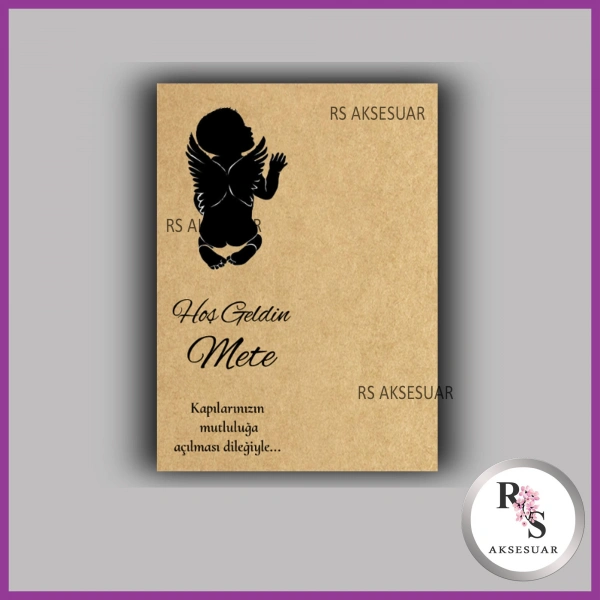 Nazar Boncuklu Anahtarlık Erkek Bebek İsim Kartı - NA31