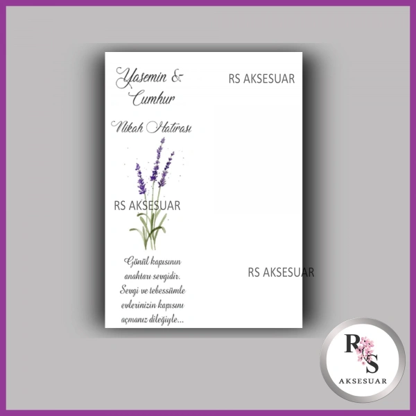 Nazar Boncuklu Nikah - Kına Anahtarlık İsim Kartı - NA37