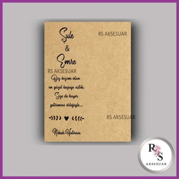 Nazar Boncuklu Nikah - Kına Anahtarlık İsim Kartı - NA38