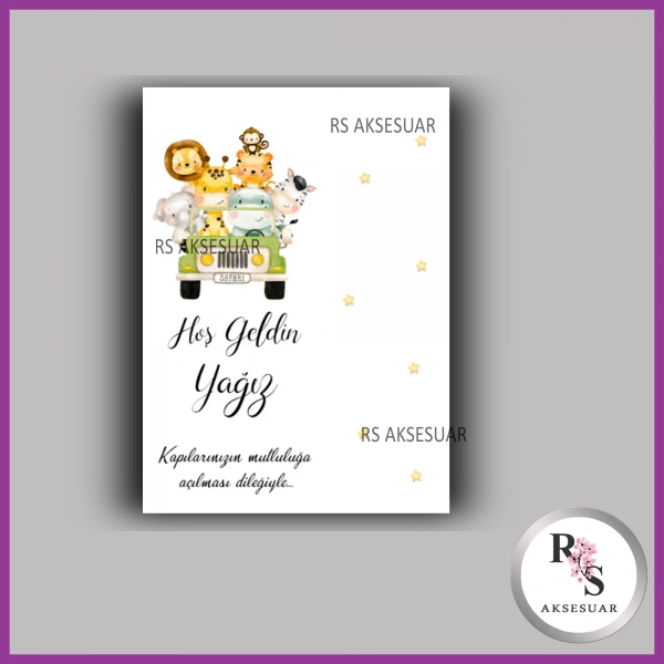 Nazar Boncuklu Anahtarlık Erkek Bebek İsim Kartı - NA08