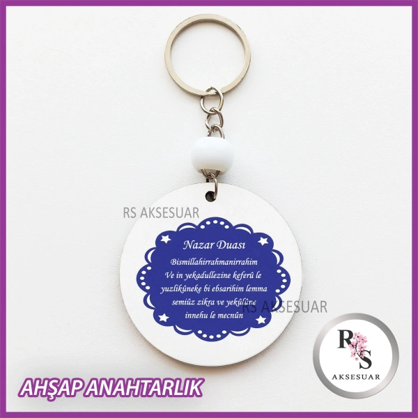 Nazar Duası Baskılı Anahtarlık -uv100