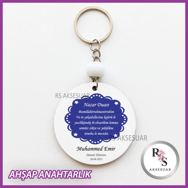 Nazar Duası Baskılı Anahtarlık -uv100