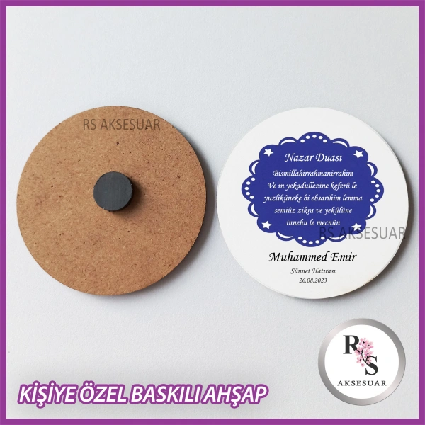Nazar Duası Baskılı Magnet Sünnet Hediyelik -uv103