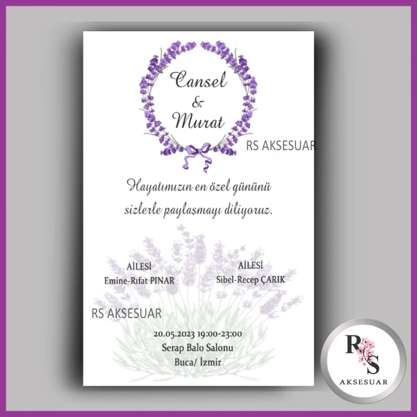 Nikah - Düğün - Nişan Davetiye Kartı -DK03