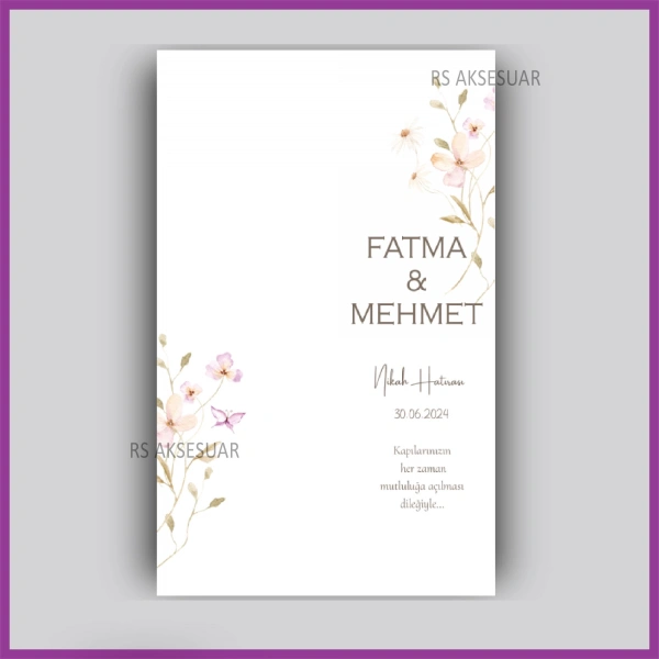 Nikah - Nişan Hediyelik Anahtarlık İsim Kartı