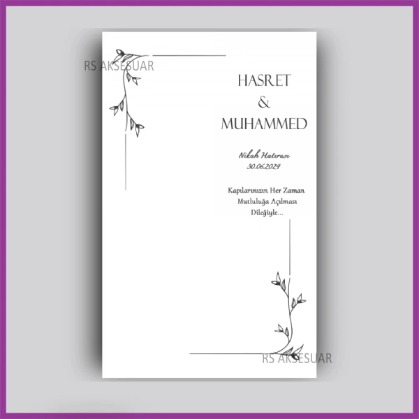 Hediyelik Kartı - Düğün, Nişan, Kına Anahtarlık Kartı - rs5521