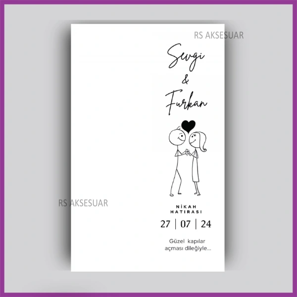 Nikah - Nişan Hediyelik Anahtarlık İsim Kartı