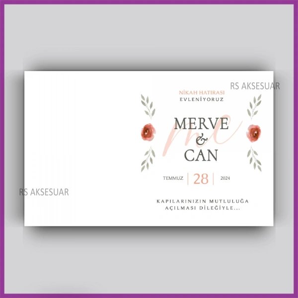 Nikah - Nişan Hediyelik Anahtarlık İsim Kartı