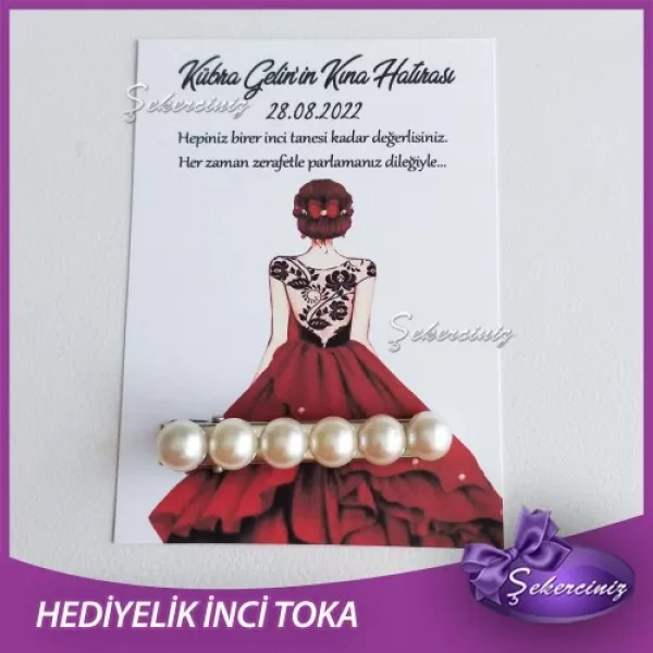 Nikah Şekeri | Kına | Nişan | Söz Hediyeliği incili toka - NS017