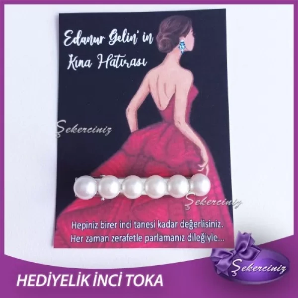 Nikah Şekeri | Kına | Nişan | Söz Hediyeliği incili toka - NS023