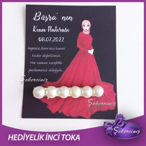 Nikah Şekeri | Kına | Nişan | Söz Hediyeliği incili toka - NS024