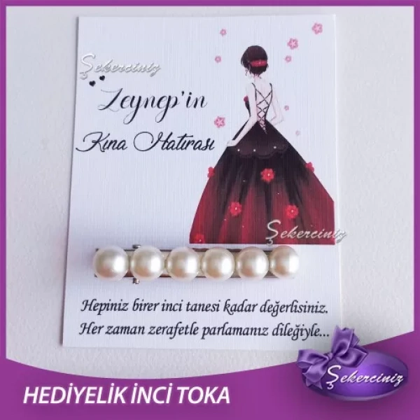 Nikah Şekeri | Kına | Nişan | Söz Hediyeliği incili toka - NS027