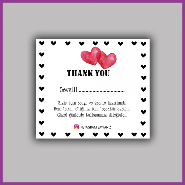 Paketleme Teşekkür Kartı - BS205